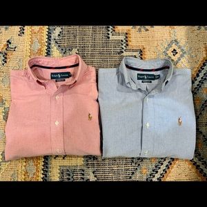 Lot of 2 Polo Ralph Lauren Oxford Button Downs M